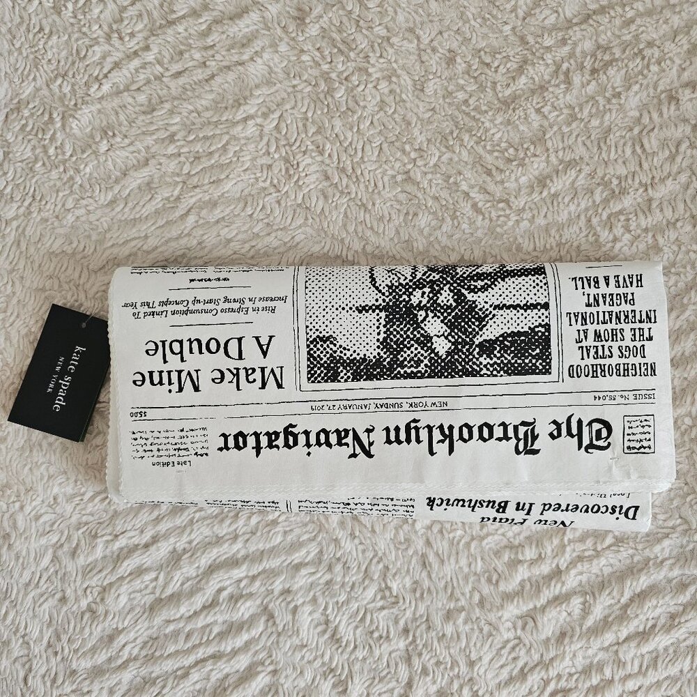 Kate Spade New York Glitzy Ritzy Newspaper Clutch NWT